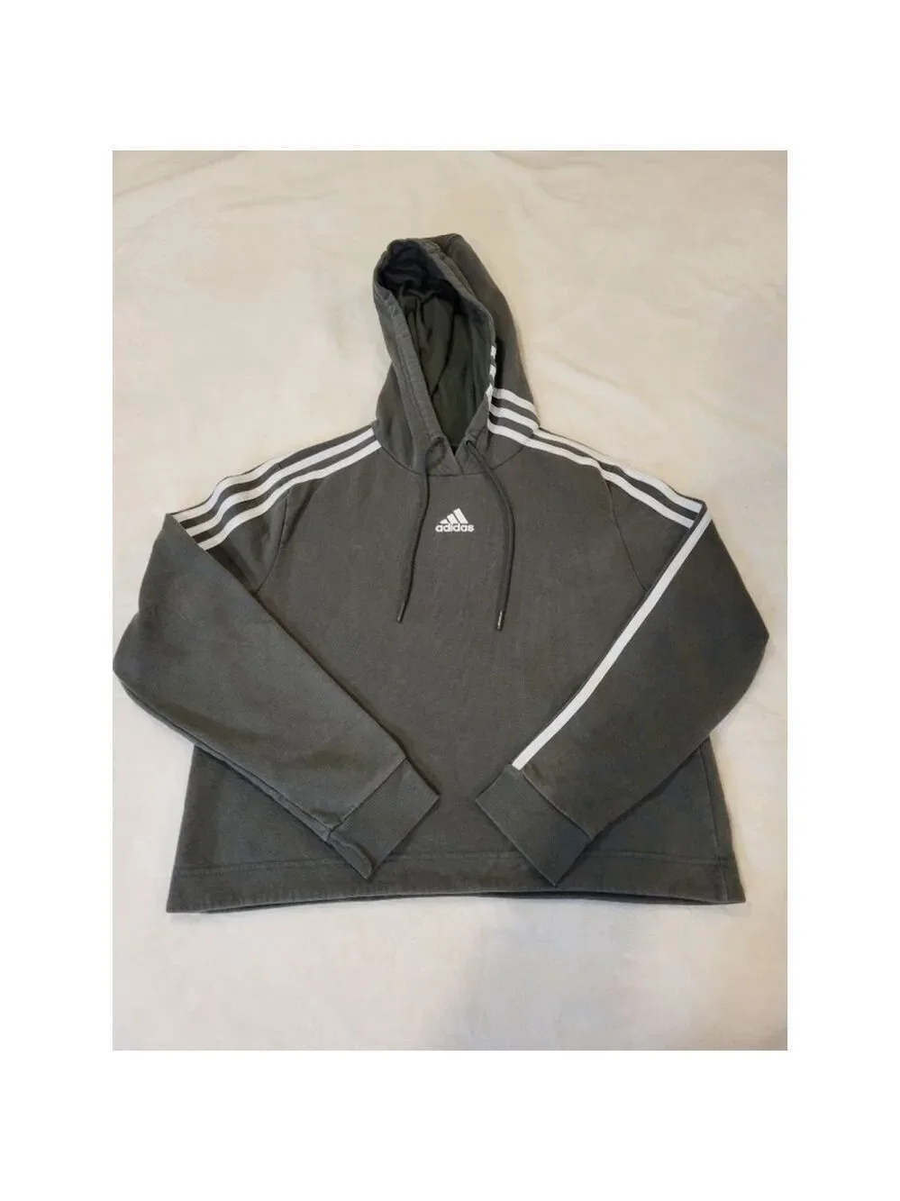 Adidas Boys Gray Hoodie Medium